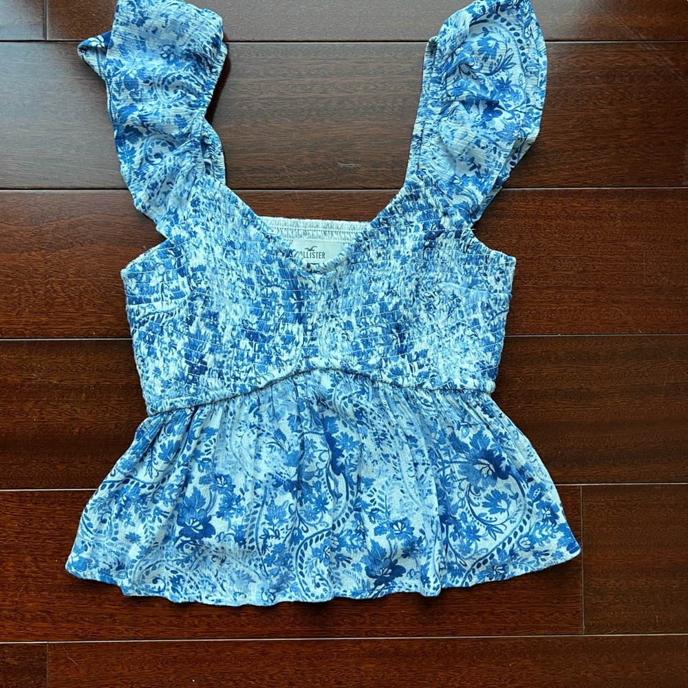 Hollister Blue Patterned Women's Blouse